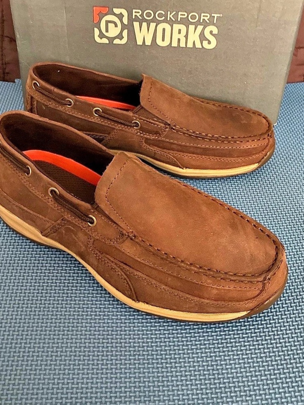 New Rockport Works Sailing Oxford Boat Shoes Brown